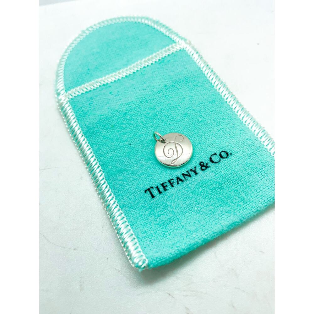 Tiffany & Co. Script Initial Letter D Disc Charm Sterling Silver Small - Picture 5 of 7
